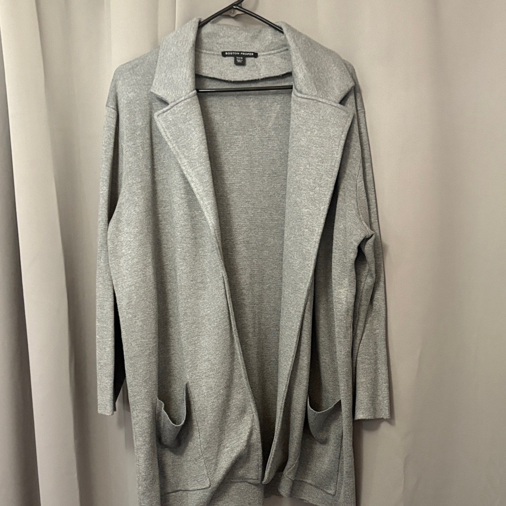 Boston Proper Light Gray Women's Cardigan